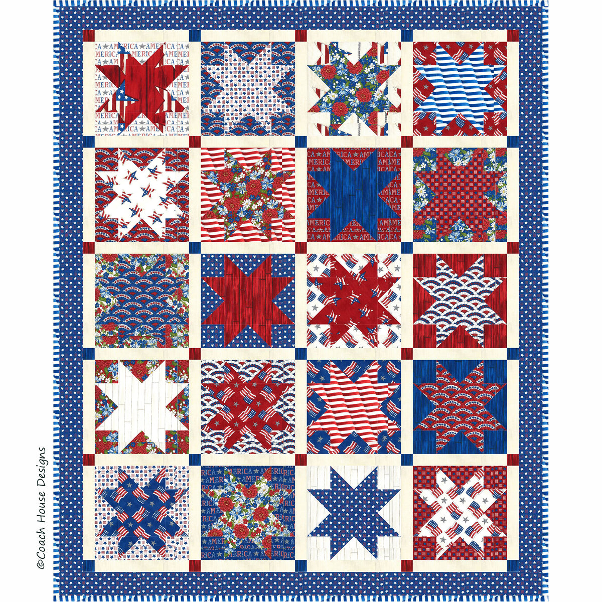 Star Spangled Downloadable PDF Quilt Pattern – Coach House Designs US