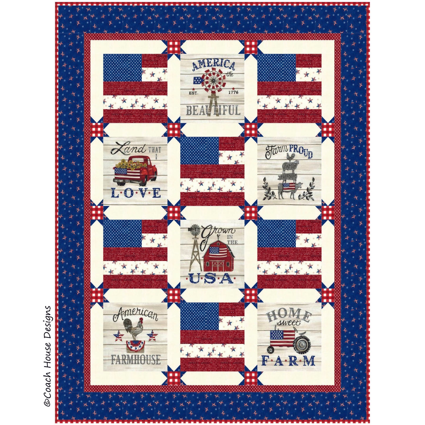 Stars & Stripes Downloadable PDF Quilt Pattern