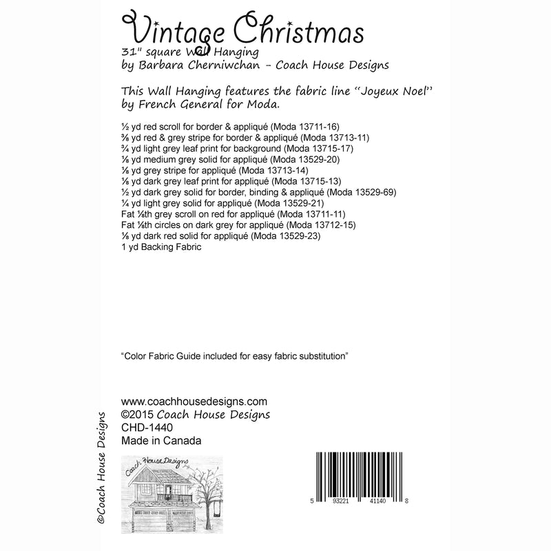 Vintage Christmas Downloadable PDF Quilt Pattern