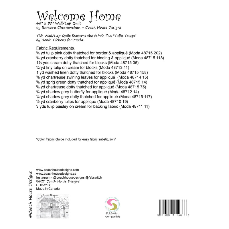 Welcome Home Downloadable PDF Quilt Pattern