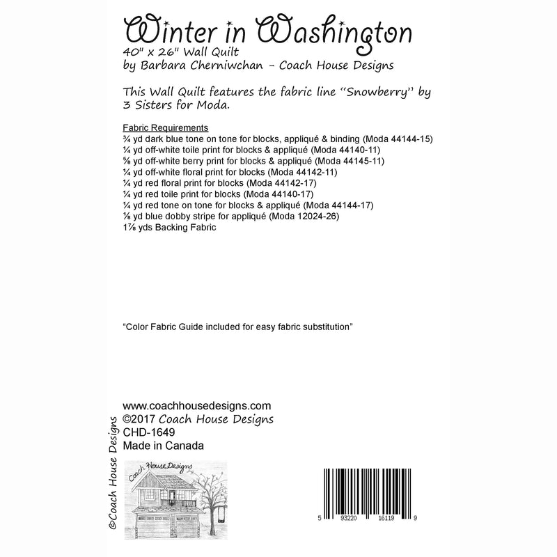 Winter in Washington Downloadable PDF Quilt Pattern